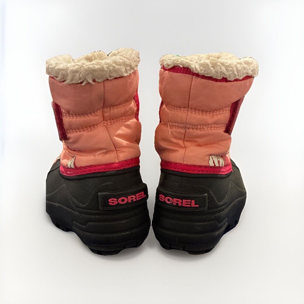 Sorel Snow Commander Kids Snow Boot Ankle Faux Fur US 5 EU 22 NV1877-644 - Picture 3 of 6